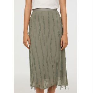 H&M | Beaded Chiffon Midi Skirt